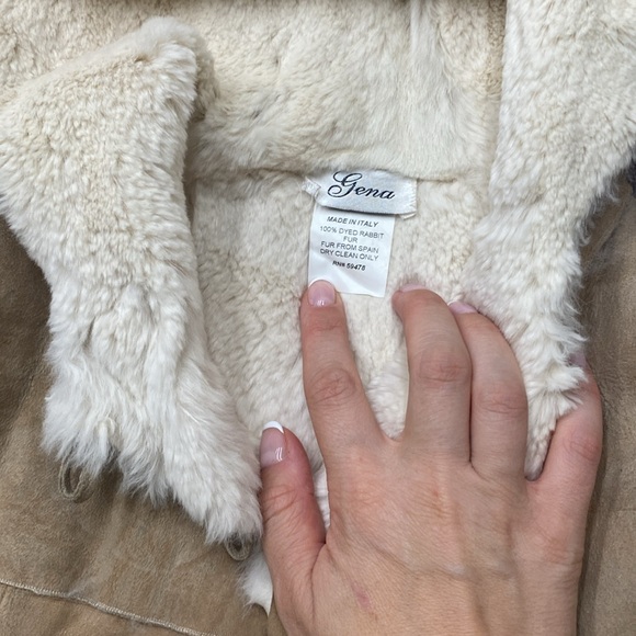 Real Rabbit Fur Shearling Coat - Picture 2 of 4